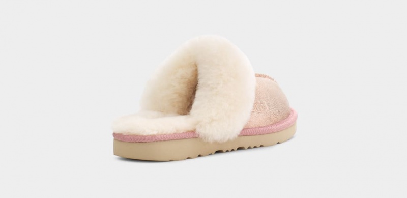 Ugg Cozy II Metallic Glitter Tofflor Barn Rosa Guld | Sverige-70564