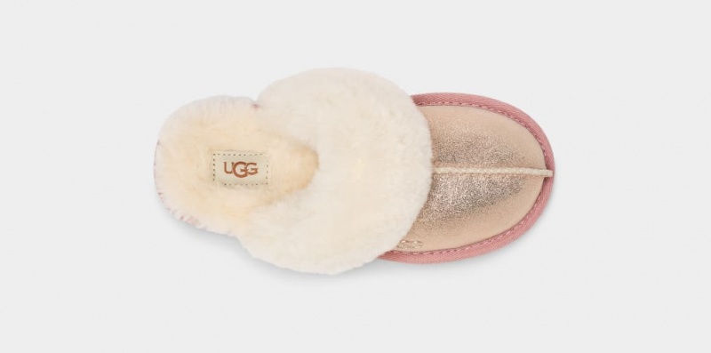 Ugg Cozy II Metallic Glitter Tofflor Barn Rosa Guld | Sverige-70564