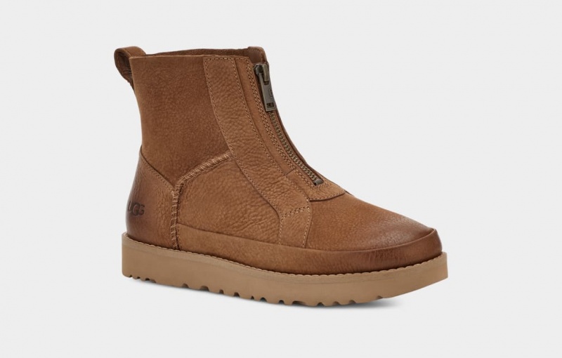 Ugg Deconstructed Front Zip Korta Stövlar Dam Bruna | Sverige-95261