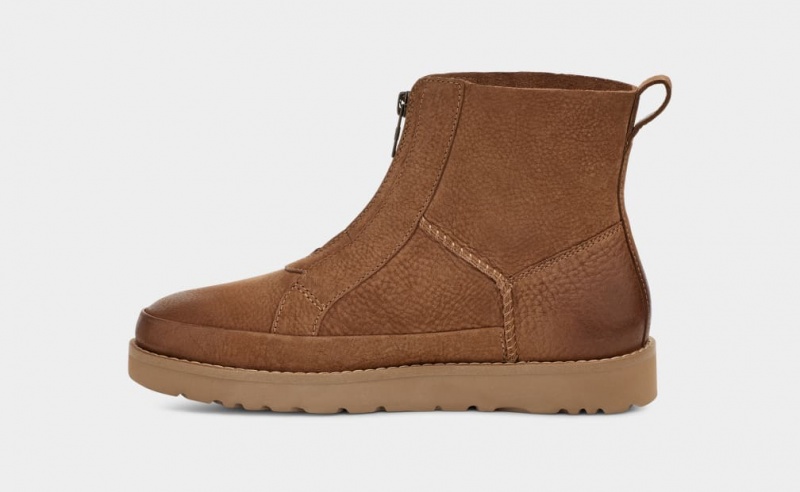 Ugg Deconstructed Front Zip Korta Stövlar Dam Bruna | Sverige-95261