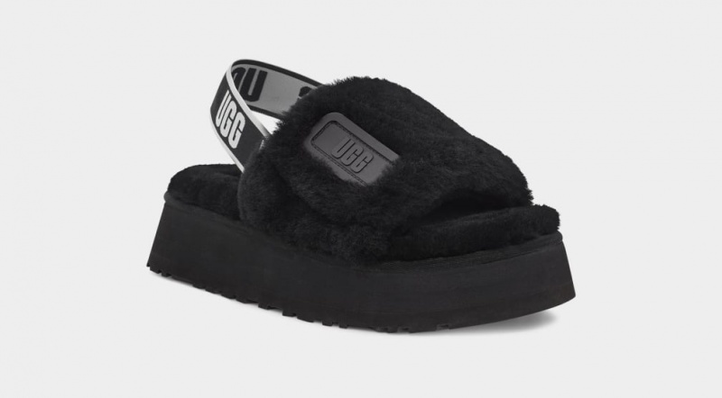 Ugg Disco Badtofflor Tofflor Dam Svarta | Sverige-53081