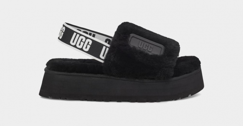 Ugg Disco Badtofflor Tofflor Dam Svarta | Sverige-53081