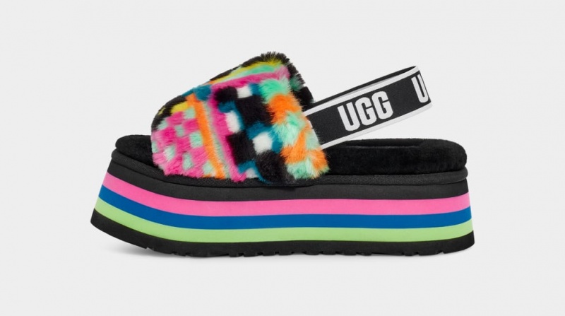 Ugg Disco Checks Badtofflor Tofflor Dam Svarta Olika Färger | Sverige-21749