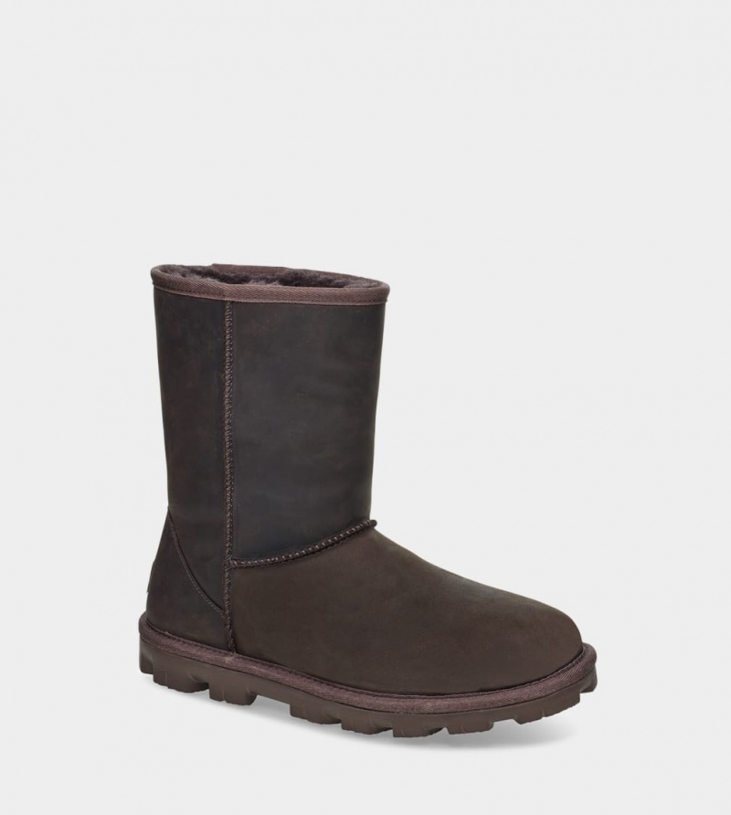 Ugg Essential Korta Läder Stövlar Dam Choklad | Sverige-32189