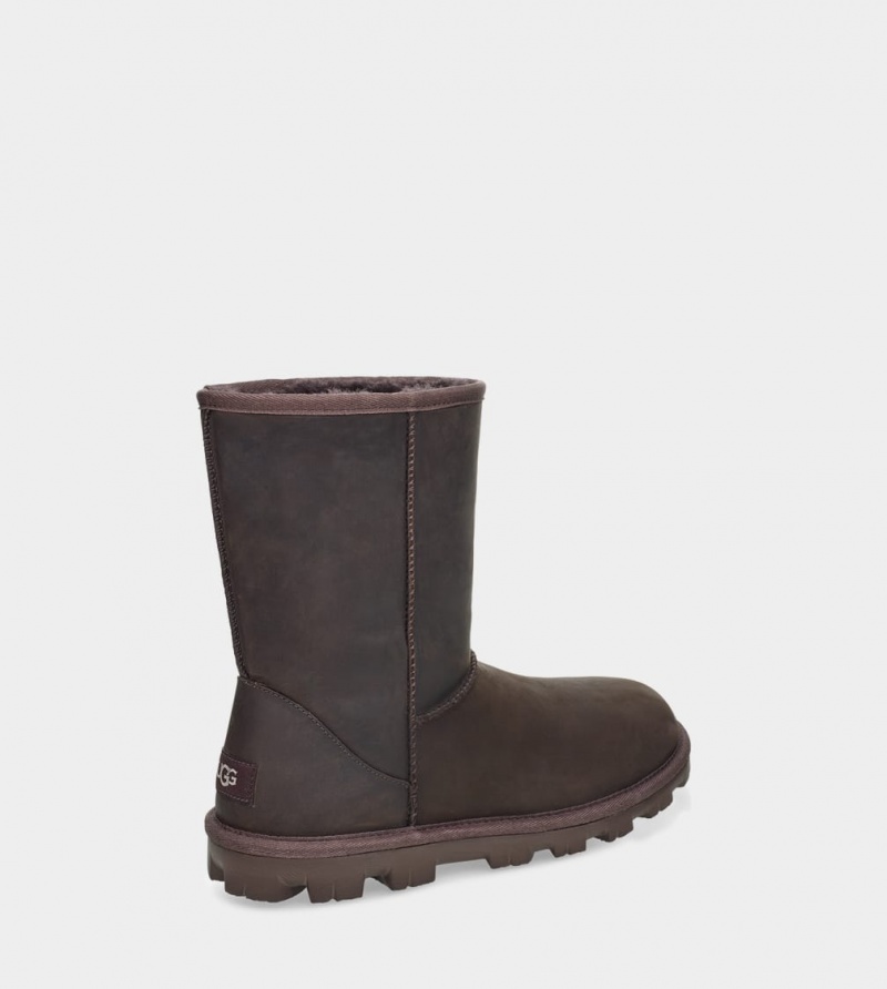 Ugg Essential Korta Läder Stövlar Dam Choklad | Sverige-32189