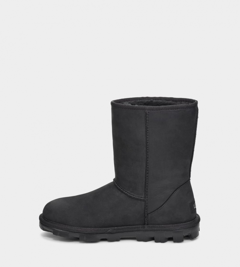 Ugg Essential Korta Läder Stövlar Dam Svarta | Sverige-80453