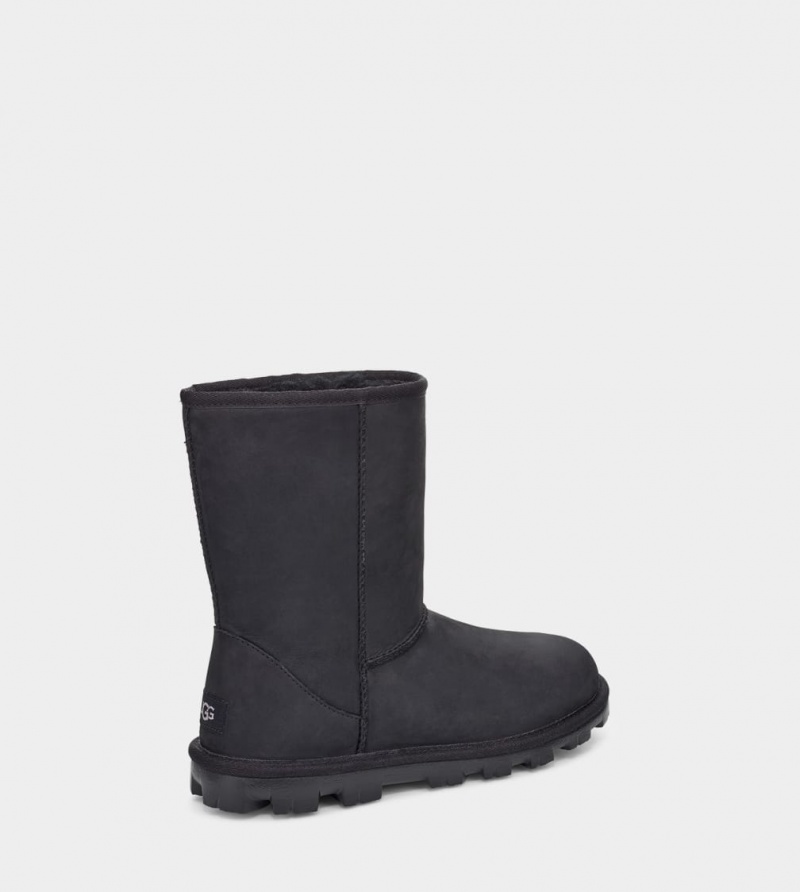 Ugg Essential Korta Läder Stövlar Dam Svarta | Sverige-80453