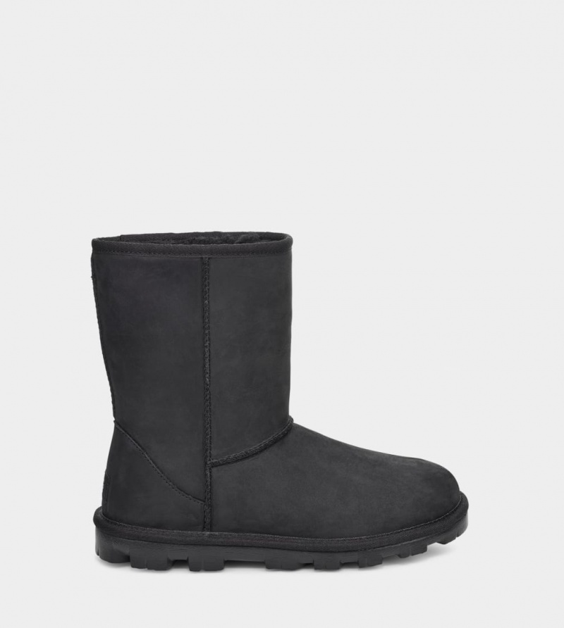 Ugg Essential Korta Läder Stövlar Dam Svarta | Sverige-80453