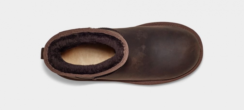 Ugg Essential Mini Läder Stövlar Dam Choklad | Sverige-94261