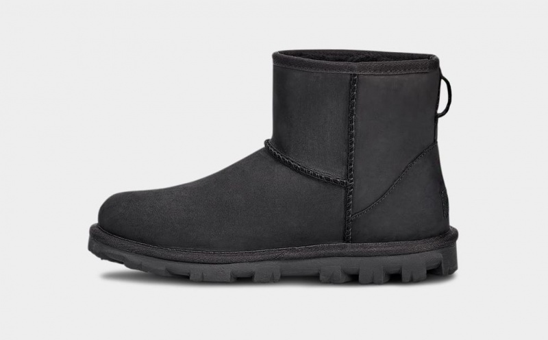 Ugg Essential Mini Läder Stövlar Dam Svarta | Sverige-39741