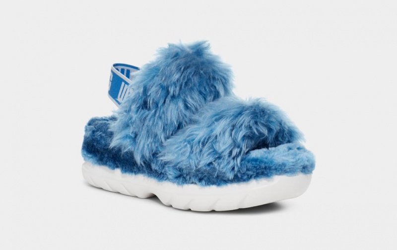 Ugg Fluff Sugar Sandaler Dam Blå | Sverige-97580