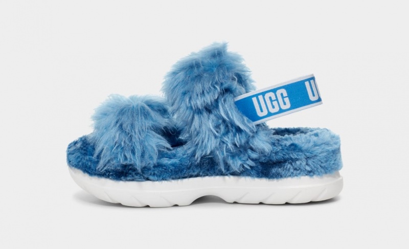 Ugg Fluff Sugar Sandaler Dam Blå | Sverige-97580