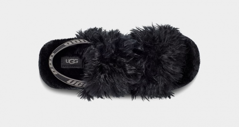 Ugg Fluff Sugar Sandaler Dam Svarta | Sverige-13825