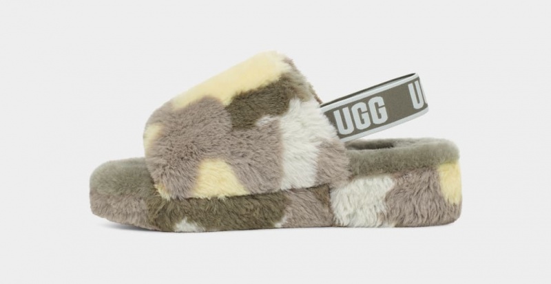 Ugg Fluff Yeah Camopop Tofflor Dam Gröna | Sverige-28510