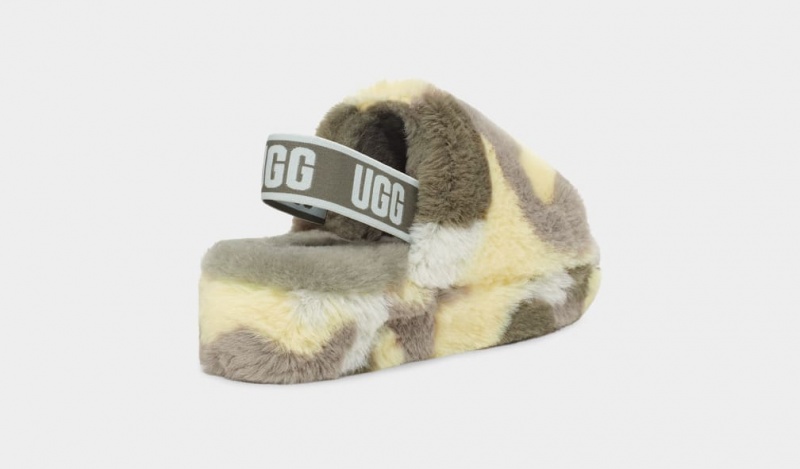 Ugg Fluff Yeah Camopop Tofflor Dam Gröna | Sverige-28510