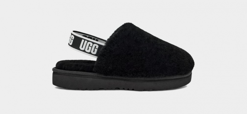 Ugg Fluff Yeah Clog Tofflor Barn Svarta | Sverige-10876