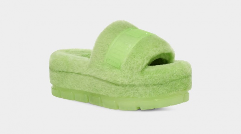 Ugg Fluffita Clear Badtofflor Tofflor Dam Gröna | Sverige-43908