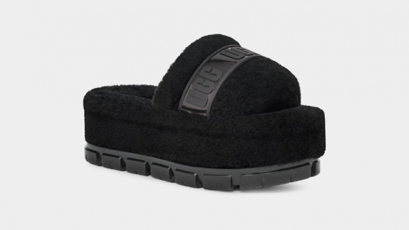 Ugg Fluffita Clear Badtofflor Tofflor Dam Svarta | Sverige-86520