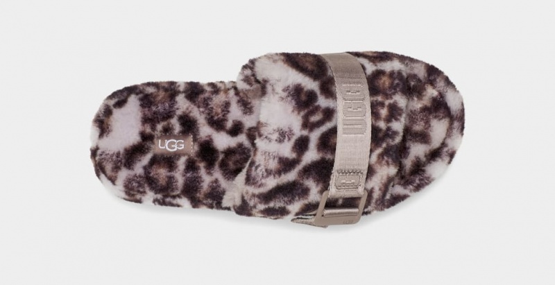 Ugg Fluffita Panther Print Badtofflor Tofflor Dam Grå | Sverige-58179