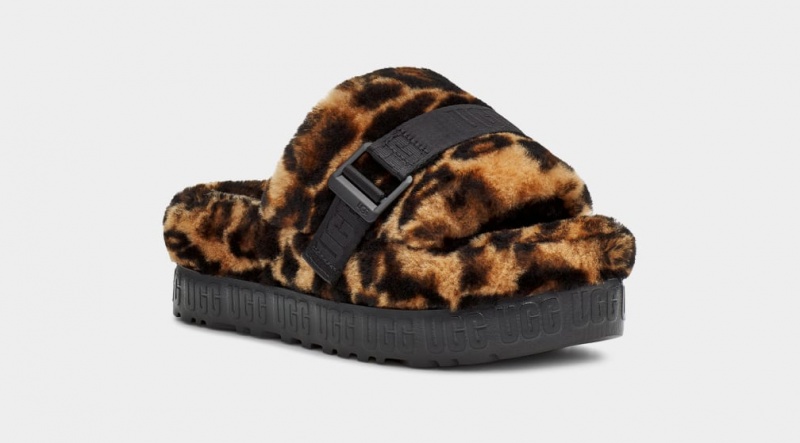 Ugg Fluffita Panther Print Badtofflor Tofflor Dam Leopard | Sverige-85713