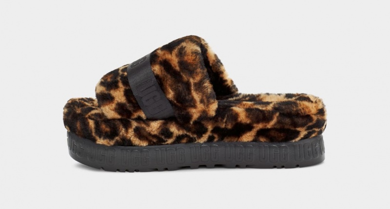 Ugg Fluffita Panther Print Badtofflor Tofflor Dam Leopard | Sverige-85713