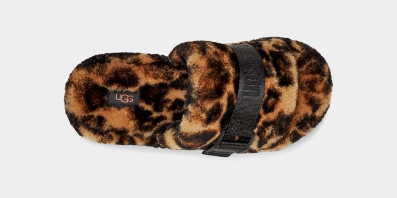 Ugg Fluffita Panther Print Badtofflor Tofflor Dam Leopard | Sverige-85713