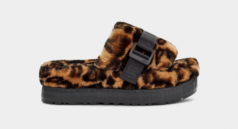 Ugg Fluffita Panther Print Badtofflor Tofflor Dam Leopard | Sverige-85713