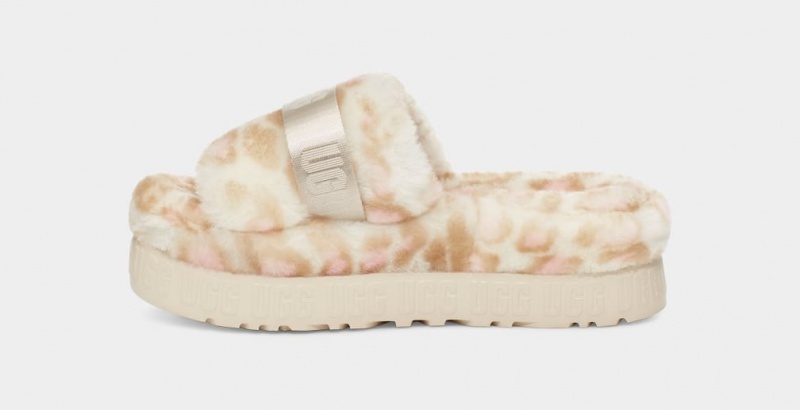 Ugg Fluffita Panther Print Badtofflor Tofflor Dam Vita | Sverige-40523