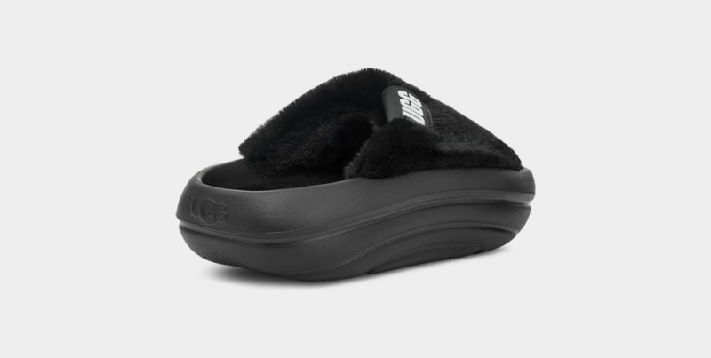 Ugg FoamO UGGPlush Badtofflor Sandaler Dam Svarta | Sverige-37042