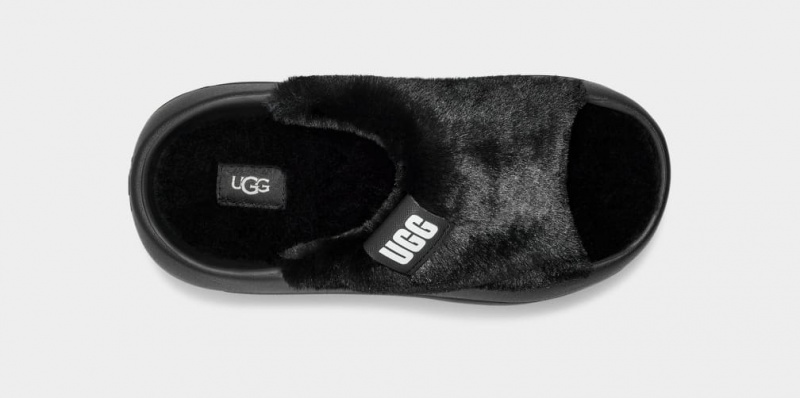 Ugg FoamO UGGPlush Badtofflor Sandaler Dam Svarta | Sverige-37042