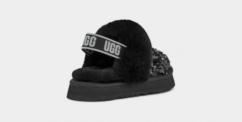 Ugg Funkette Tjock Sequin Tofflor Barn Svarta | Sverige-70389