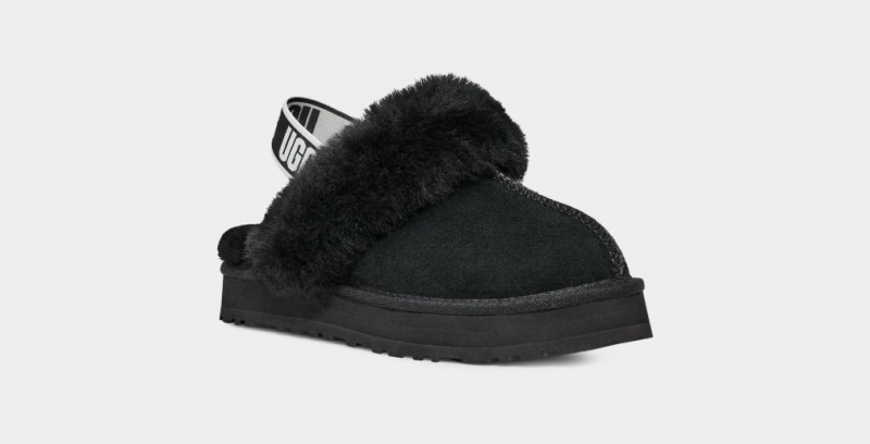 Ugg Funkette Tofflor Barn Svarta | Sverige-31029