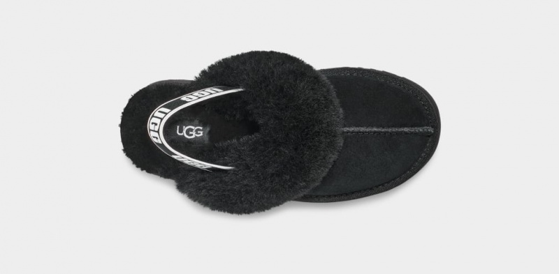 Ugg Funkette Tofflor Barn Svarta | Sverige-31029