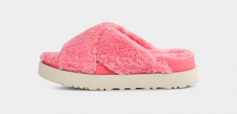 Ugg Fuzz Sugar Cross Badtofflor Tofflor Dam Rosa | Sverige-39670