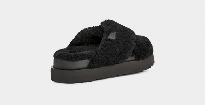 Ugg Fuzz Sugar Cross Badtofflor Tofflor Dam Svarta | Sverige-12895