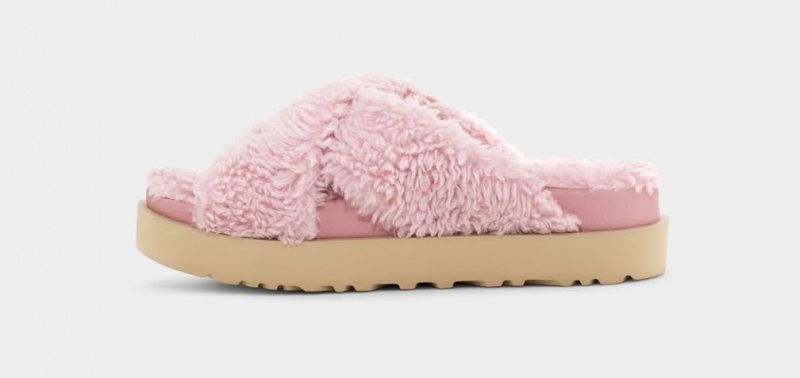 Ugg Fuzz Sugar Cross Badtofflor Tofflor Dam Rosa | Sverige-51047