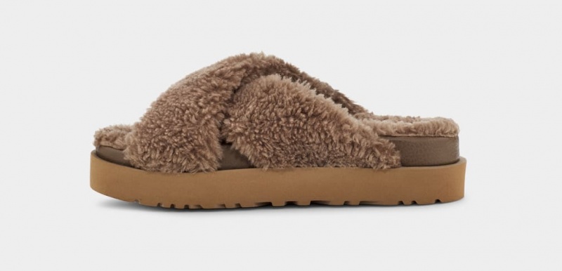 Ugg Fuzz Sugar Cross Badtofflor Tofflor Dam Bruna | Sverige-64759