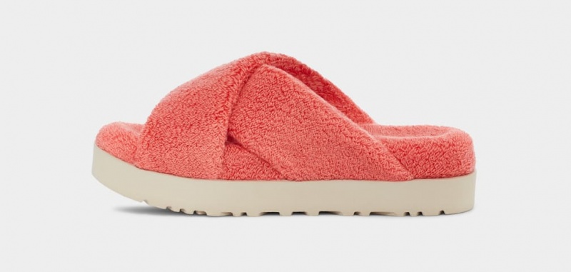 Ugg Fuzz Sugar Terry Cross Badtofflor Tofflor Dam Korall | Sverige-68195