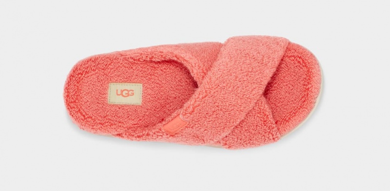 Ugg Fuzz Sugar Terry Cross Badtofflor Tofflor Dam Korall | Sverige-68195