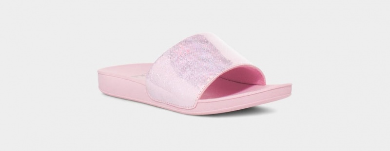 Ugg Glitter Badtofflor Tofflor Barn Lila Vita | Sverige-78320