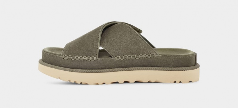 Ugg Goldenstar Cross Badtofflor Sandaler Dam Gröna | Sverige-91840