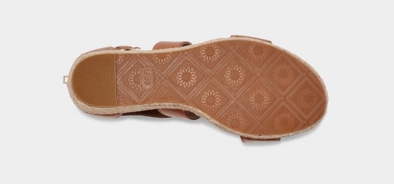 Ugg Hylda Läder Kilklack Sandaler Dam Bruna | Sverige-09684