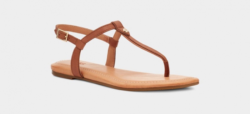 Ugg Madeena Läder Flip Flop Sandaler Dam Bruna | Sverige-42719