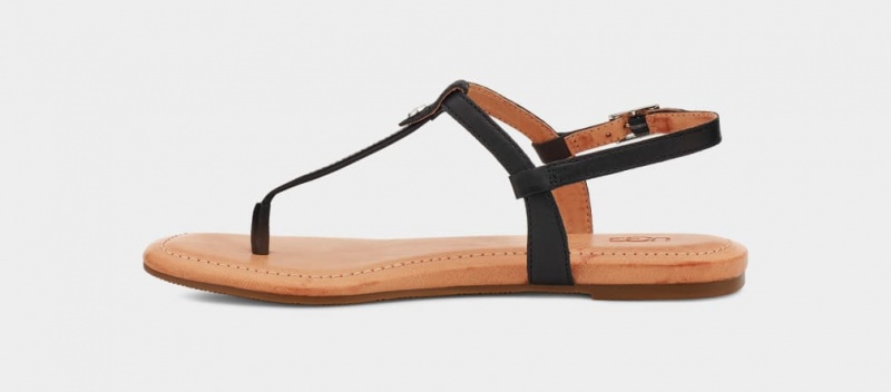 Ugg Madeena Läder Flip Flop Sandaler Dam Svarta | Sverige-96758