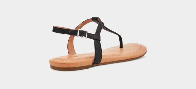 Ugg Madeena Läder Flip Flop Sandaler Dam Svarta | Sverige-96758