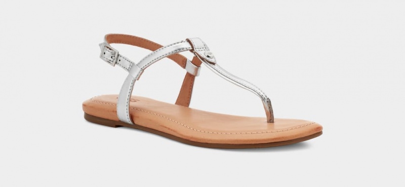 Ugg Madeena Metallic Flip Flop Sandaler Dam Silver Metal | Sverige-13045