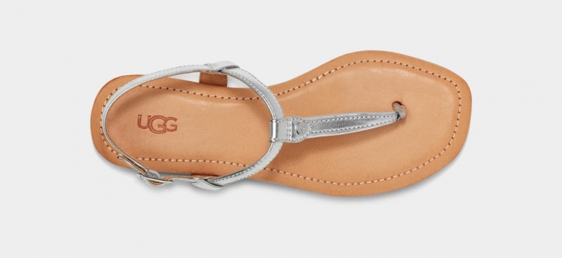 Ugg Madeena Metallic Flip Flop Sandaler Dam Silver Metal | Sverige-13045