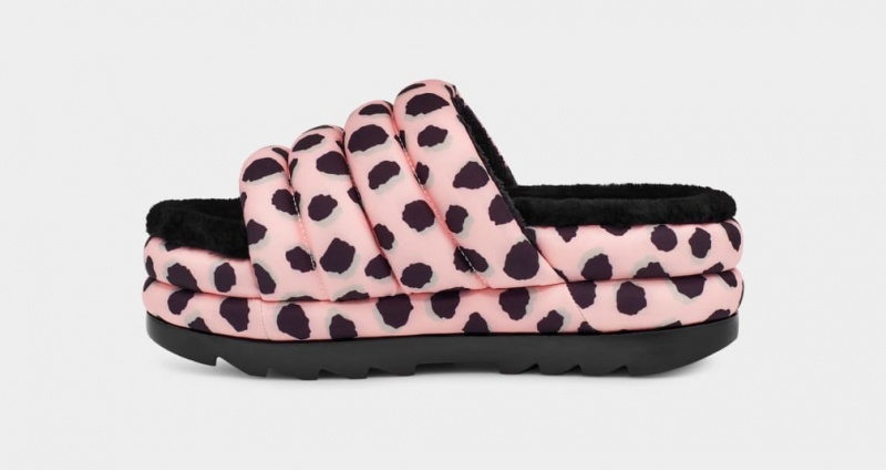 Ugg Maxi Badtofflor Cheetah Print Sandaler Dam Rosa | Sverige-16032