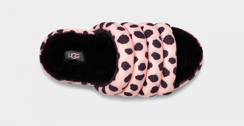 Ugg Maxi Badtofflor Cheetah Print Sandaler Dam Rosa | Sverige-16032