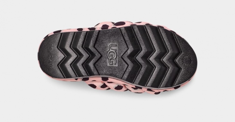 Ugg Maxi Badtofflor Cheetah Print Sandaler Dam Rosa | Sverige-16032